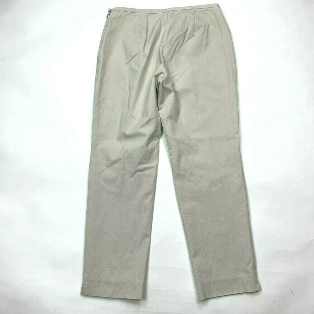 J‎ McLaughlin Cropped Pants Solid Beige Zip Closure